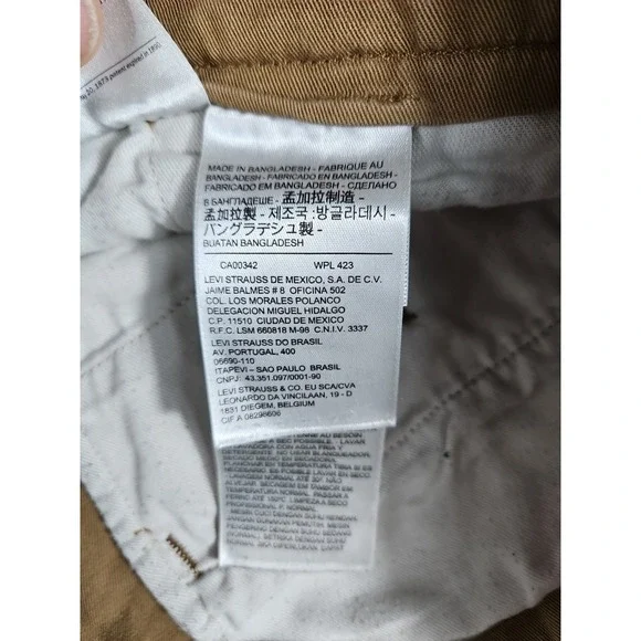 Levis Straight Stretch Chino Pants Mens 36x30 Khaki - Picture 9 of 13